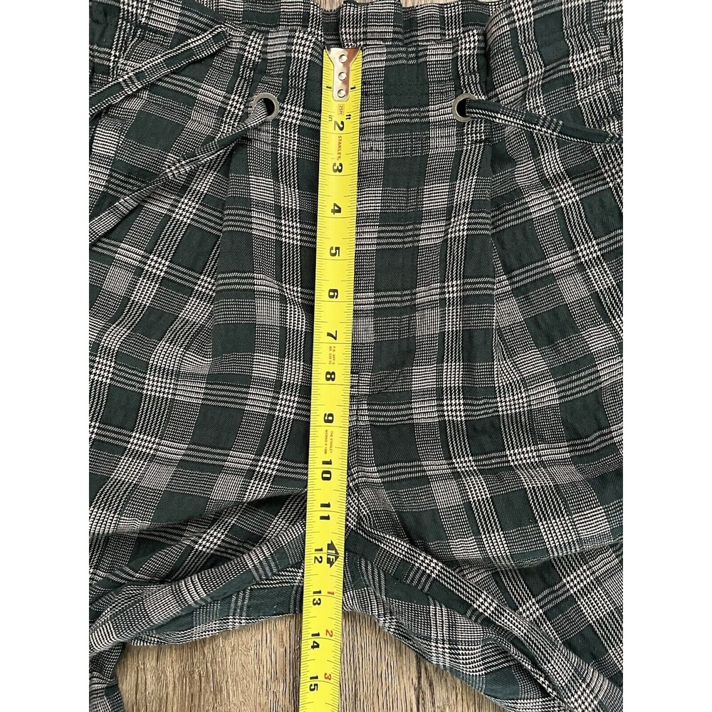 Free People Potato Sack High Rise Loose Fit Green Plaid Pant Size 0 - Picture 7 of 8